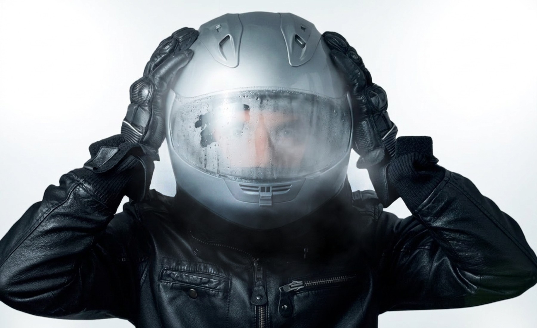 Casco moto con vaho