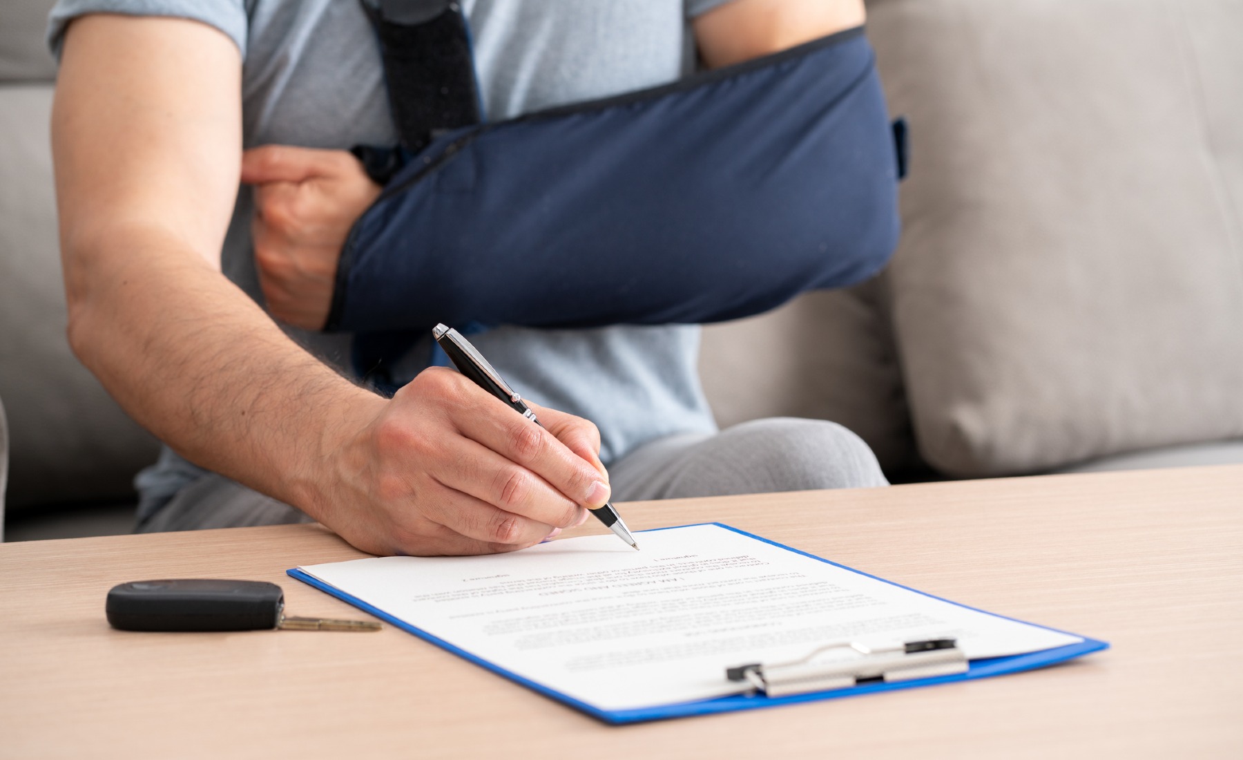 Señal de compensación del seguro de accidentes de tráfico