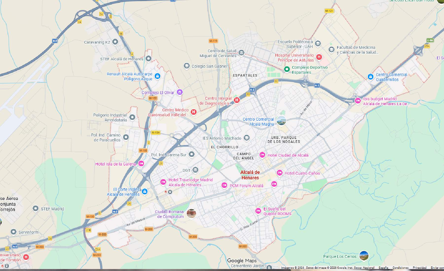 Mapa de Alcalá de Henares