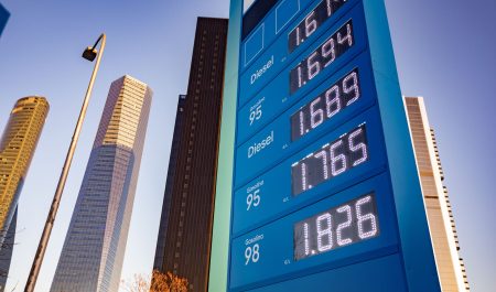 Panel precios gasolinera