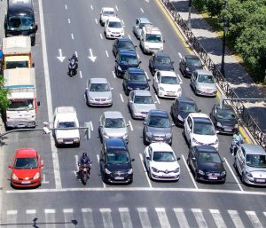 Semáforo en una calle de la ciudad de Valencia