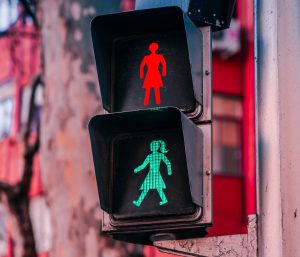 Semáforo roto peatones