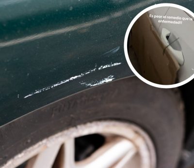 coche arañado garaje