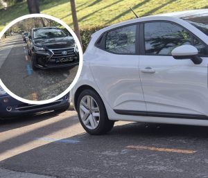 líneas azules y naranjas aparcamiento Madrid