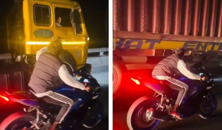 Maniobra motorista camión