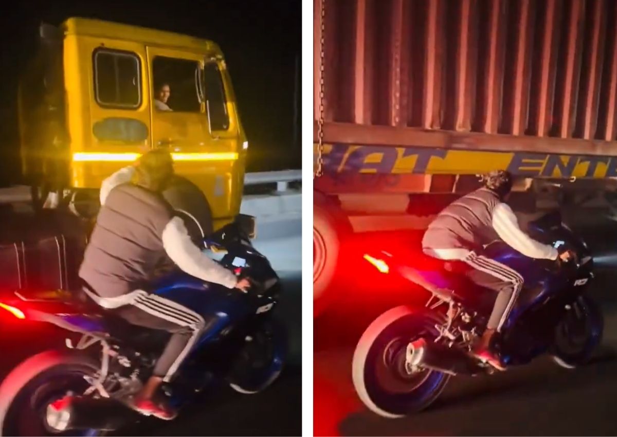 Maniobra motorista camión