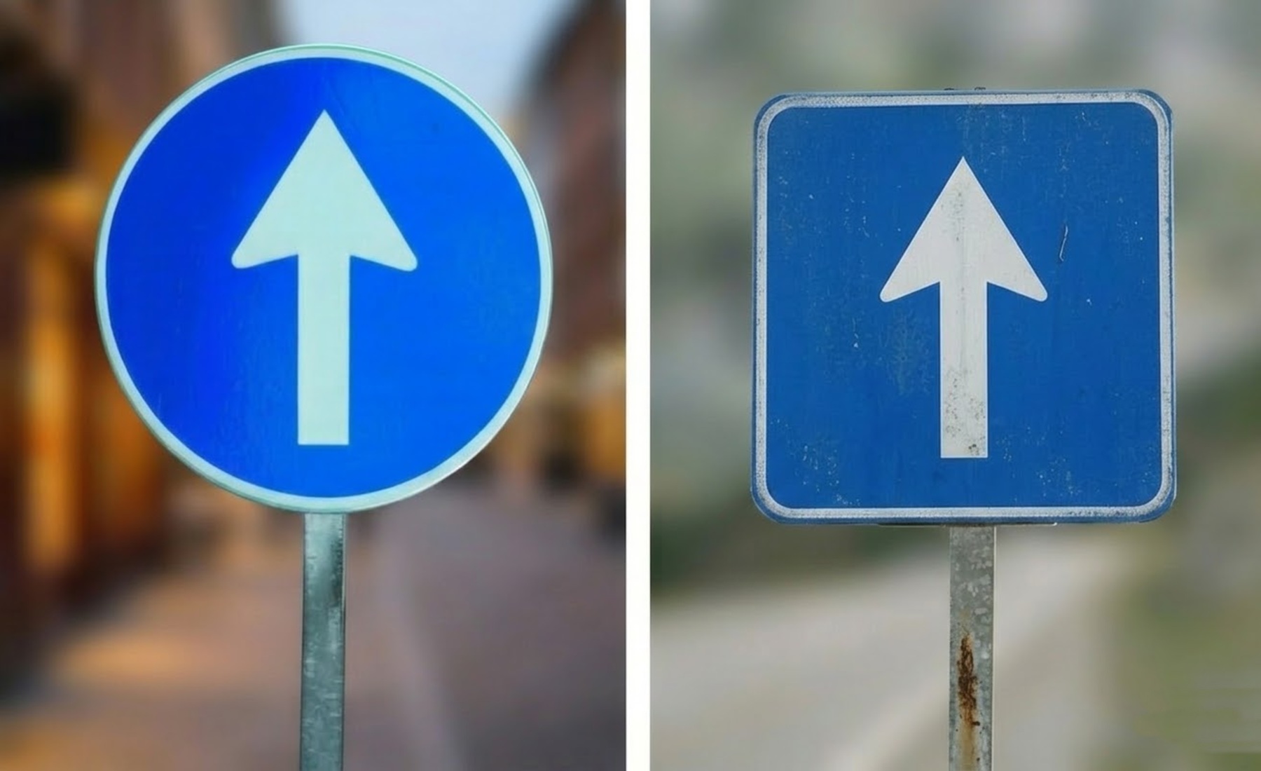 Obligación informativa y señales de flecha.