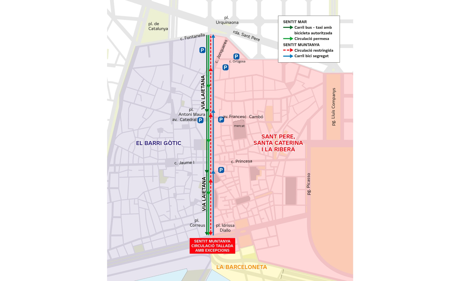 vía laietana mapa