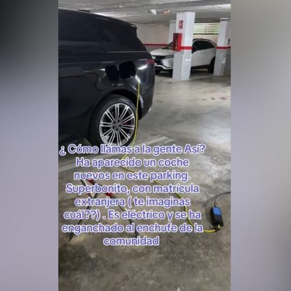 Cuando la comunidad paga la carga de la batería: un coche eléctrico hace esto en un garaje a costa de todos y desata la polémica