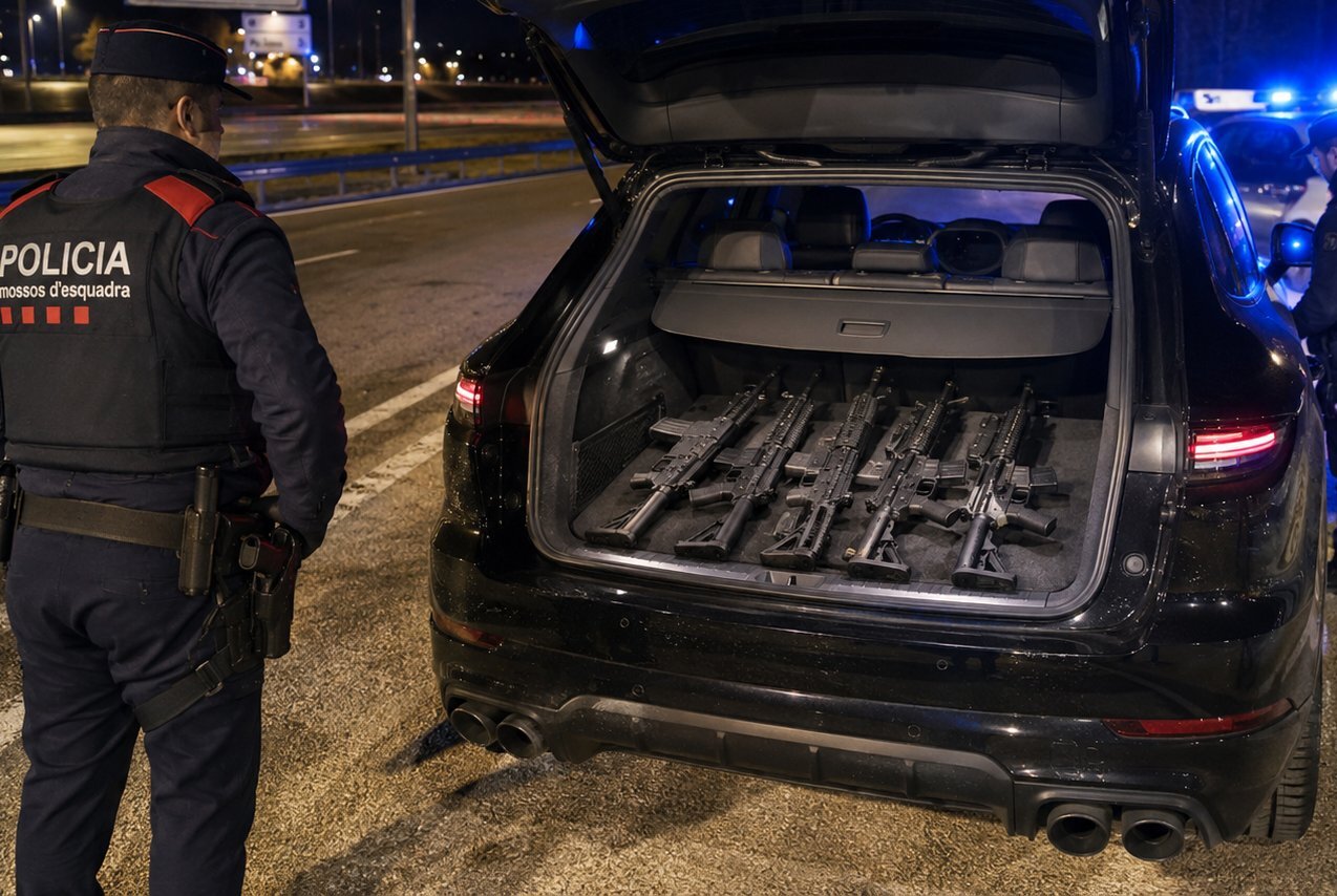 Mossos Cataluña Fusiles coche ap-7