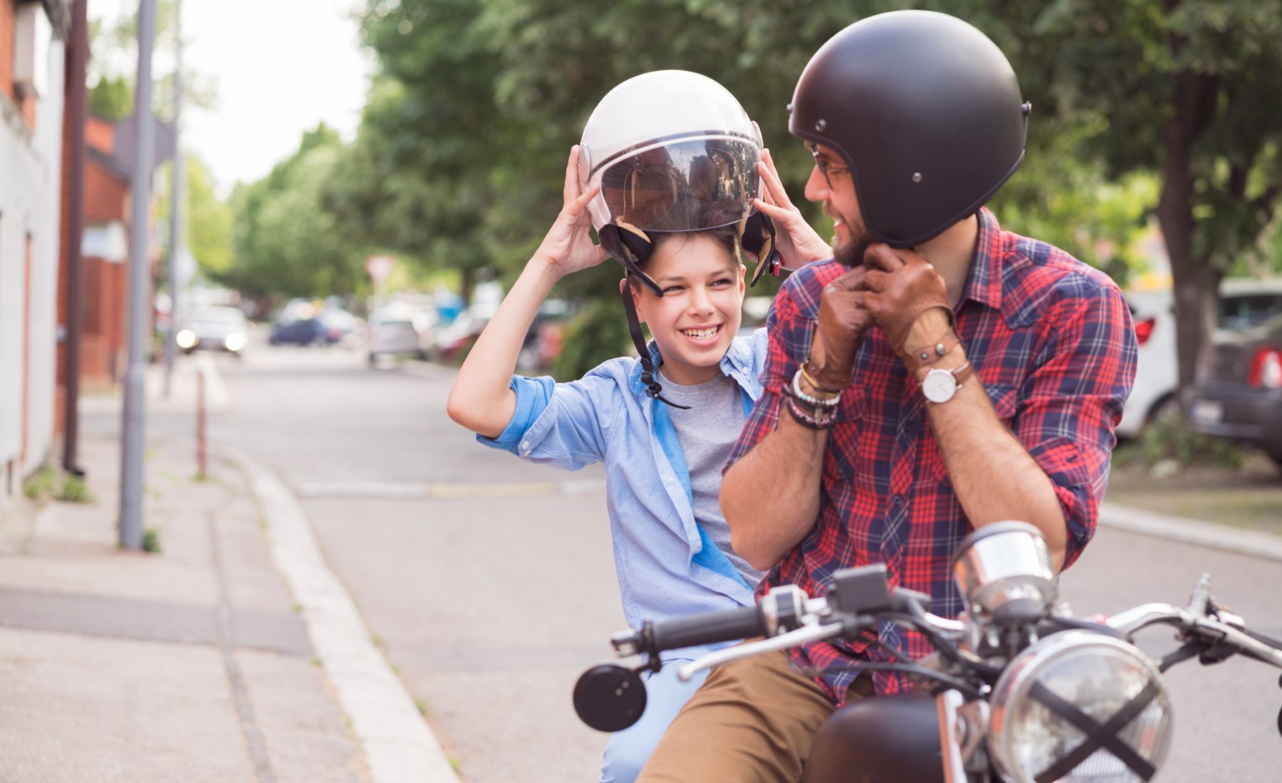 Niños en moto