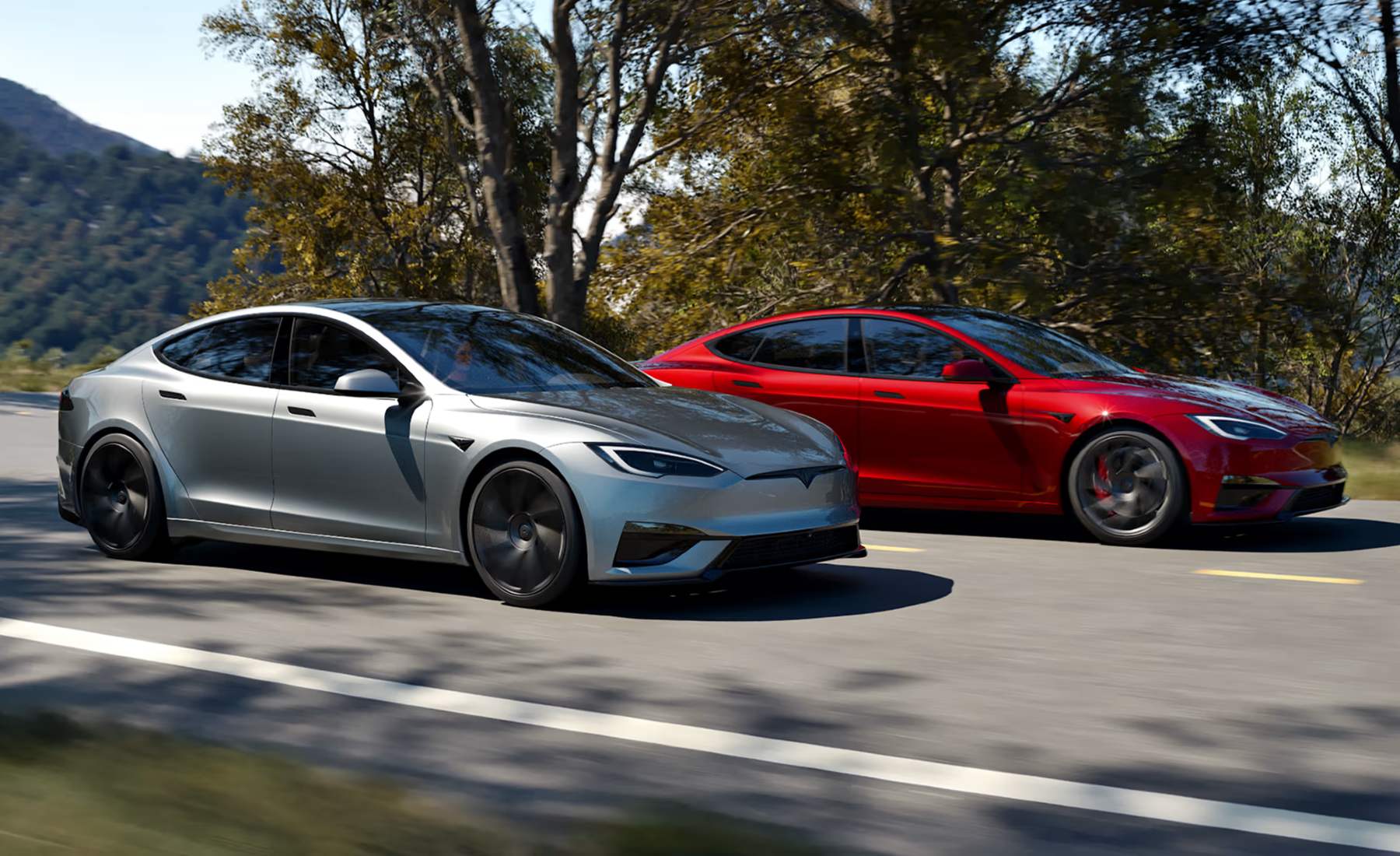 Tesla Model S carretera