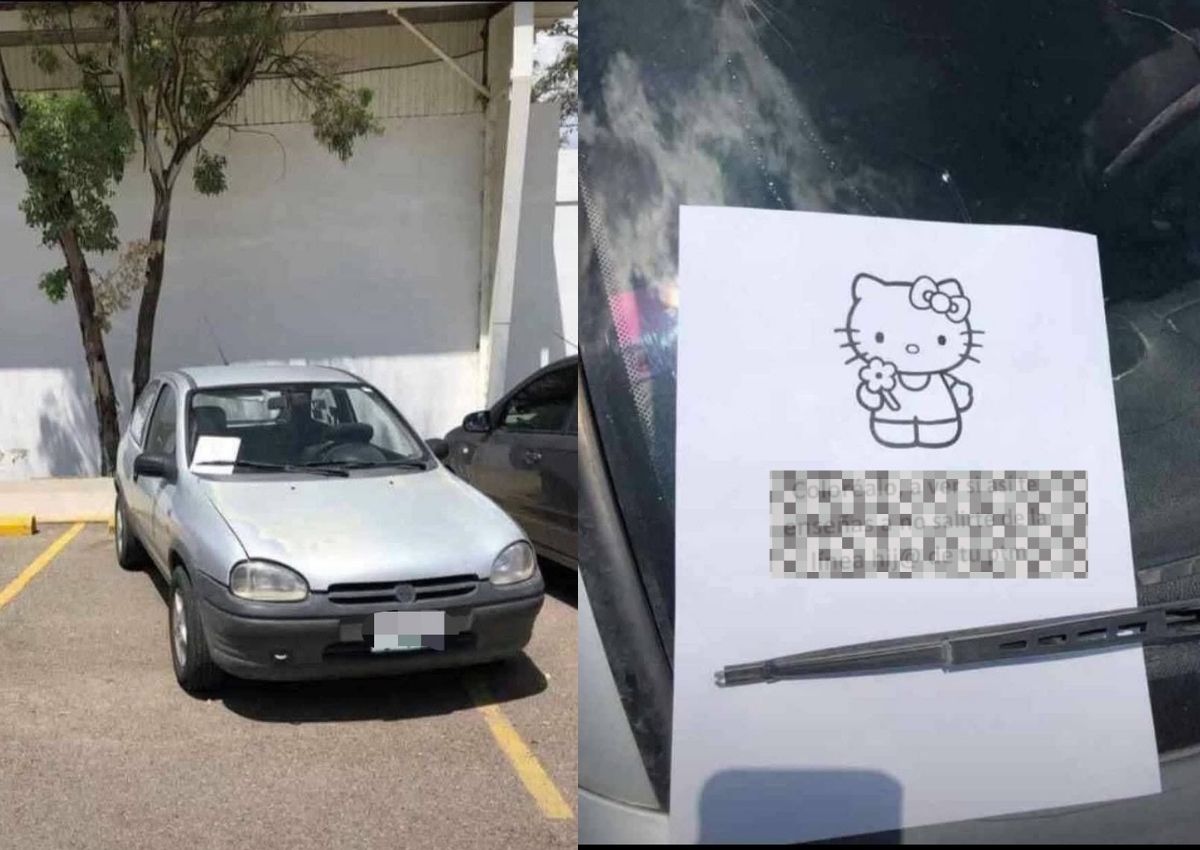 cartel hello kitty coche