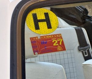 pegatina coche H histórica