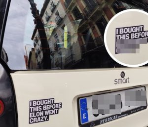 pegatina coche elon musk