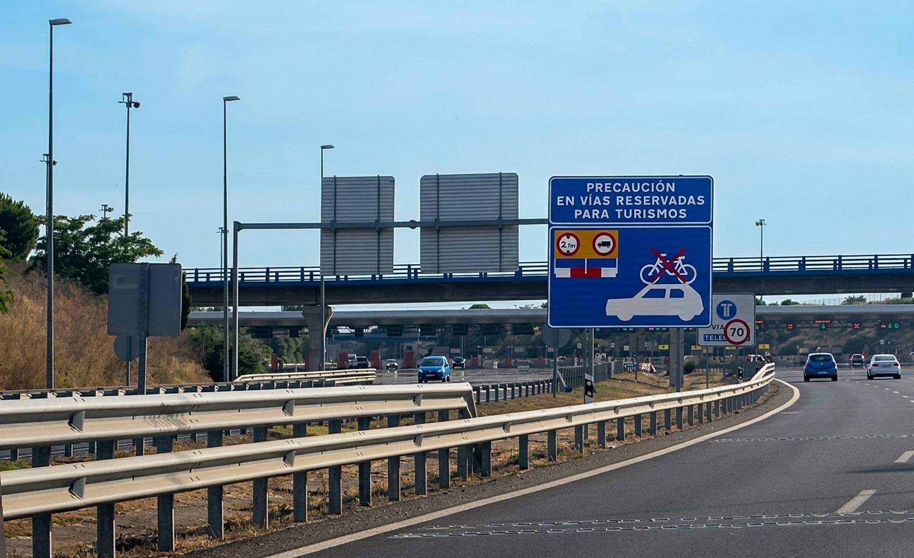 Cartel bicicletas peaje