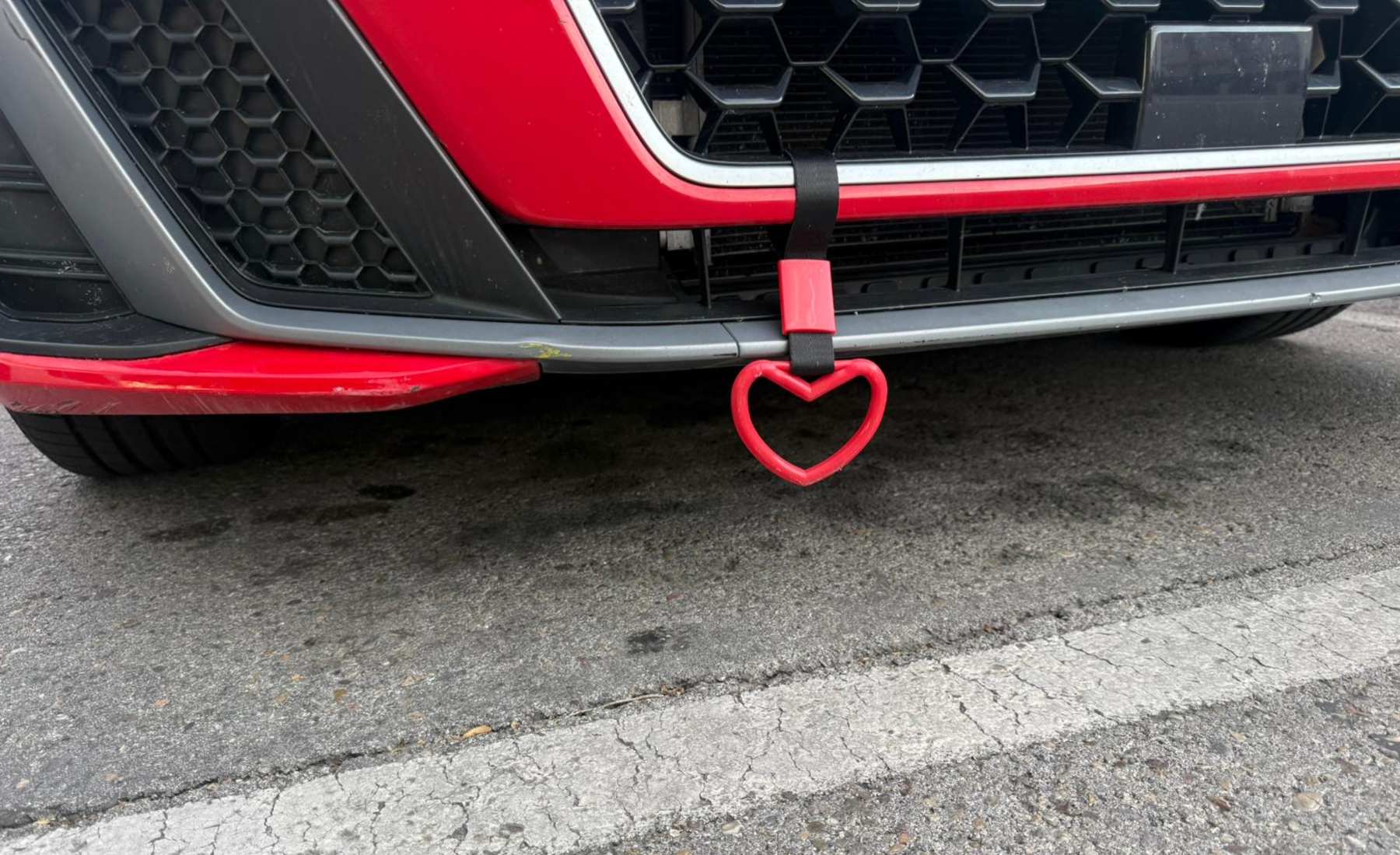 Cinta arrastre coche corazón