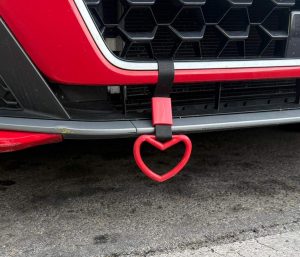 Cinta arrastre coche corazón