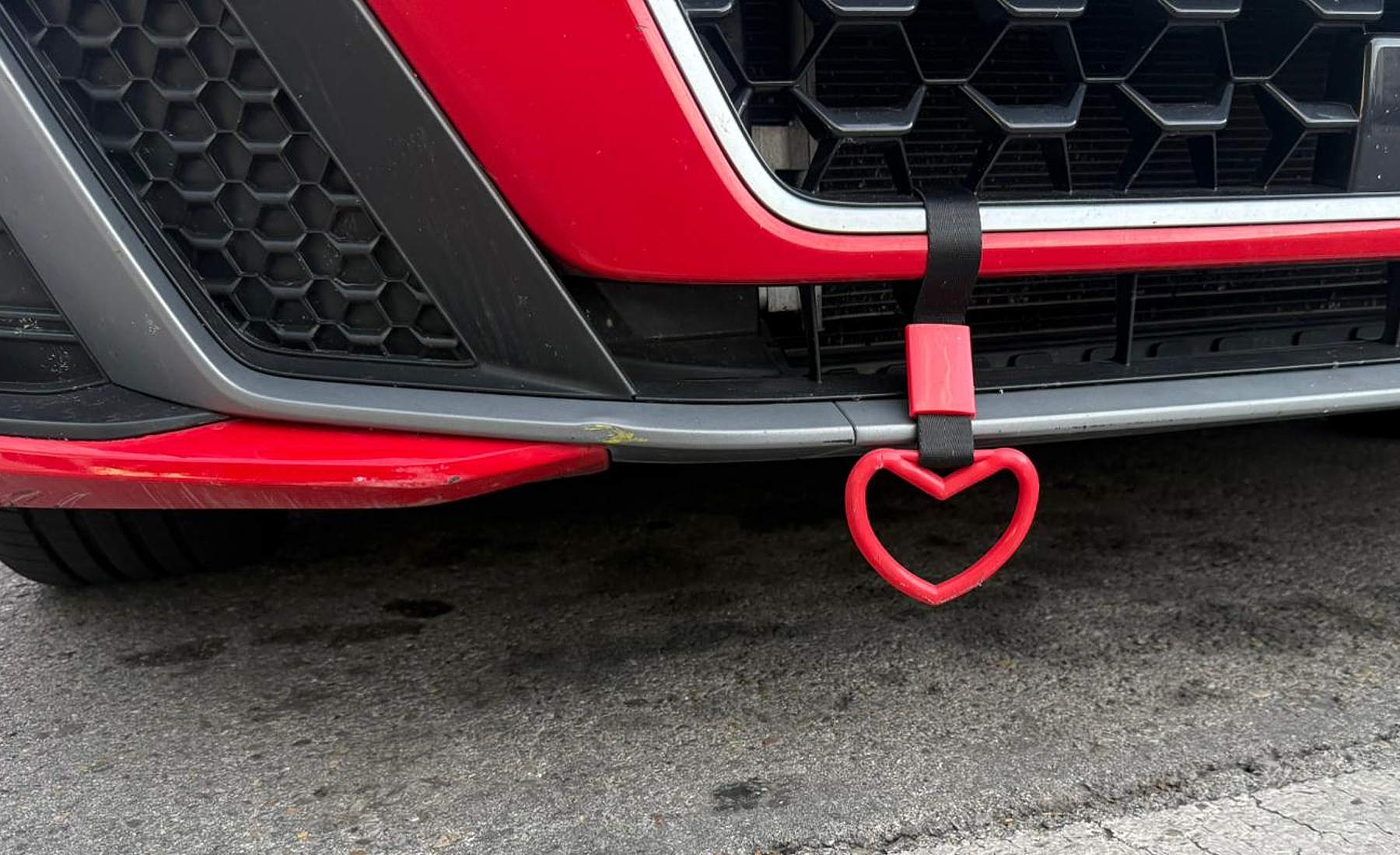 Cinta arrastre coche corazón