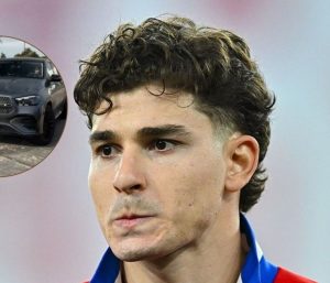 El Mercedes de la estrella del Atlético de Madrid.