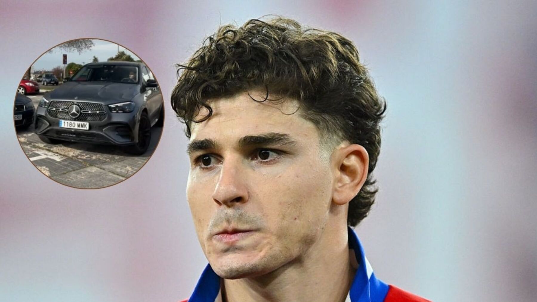 El Mercedes de la estrella del Atlético de Madrid.
