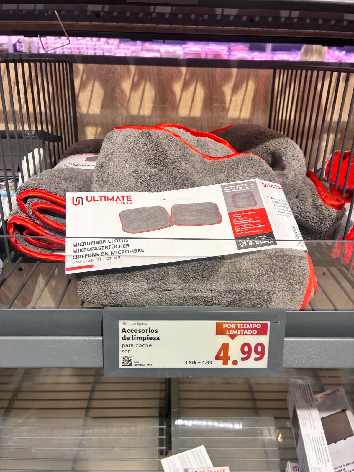 Toalla de coche Lidl de microfibra.