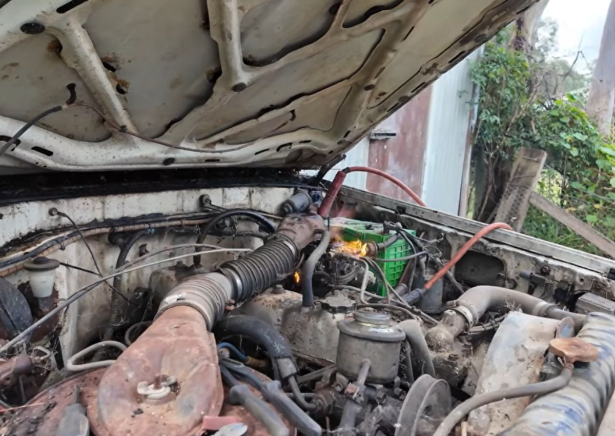 El motor del Toyota Land Cruiser.