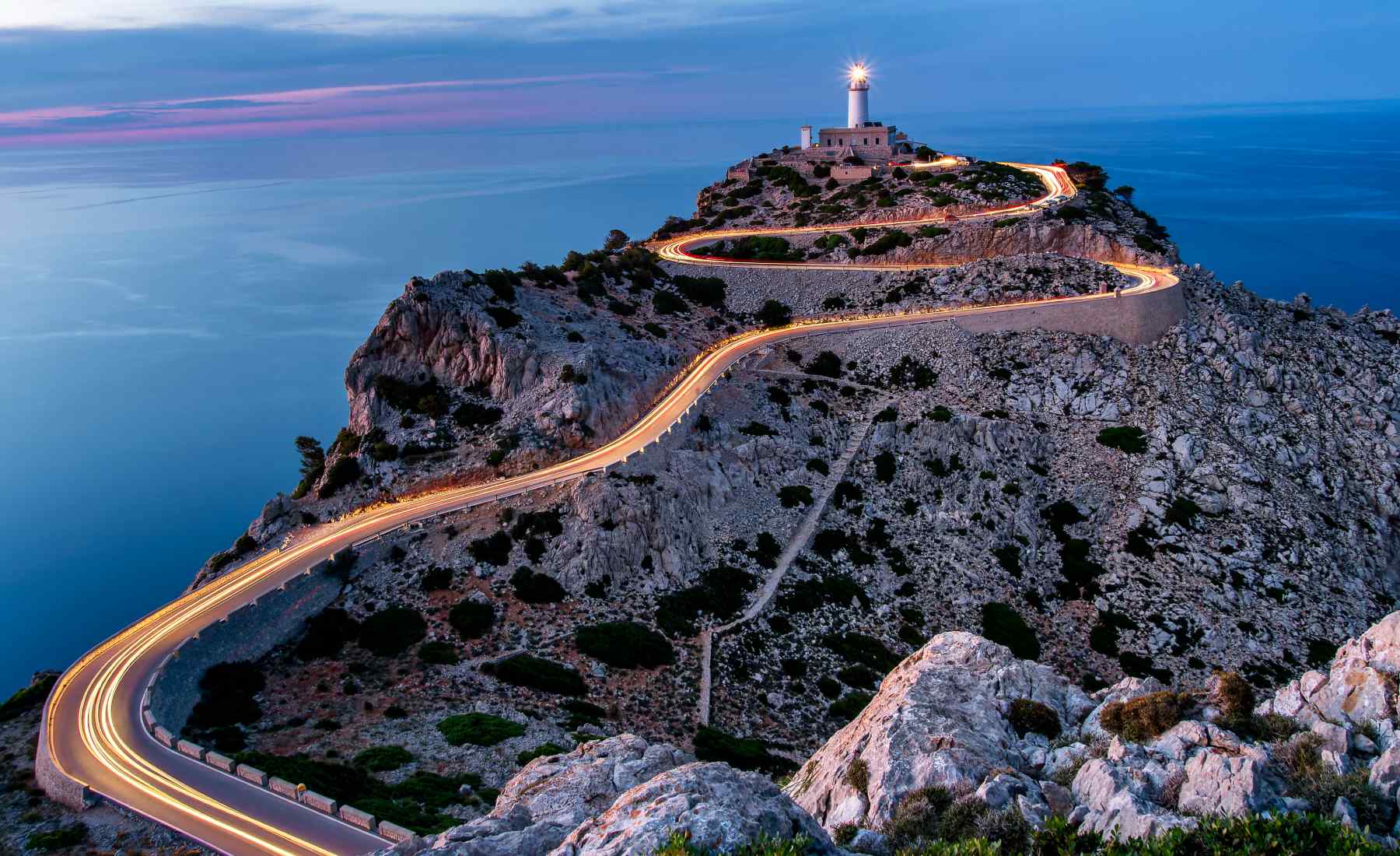 Carretera acceso faro Formetor Mallorca