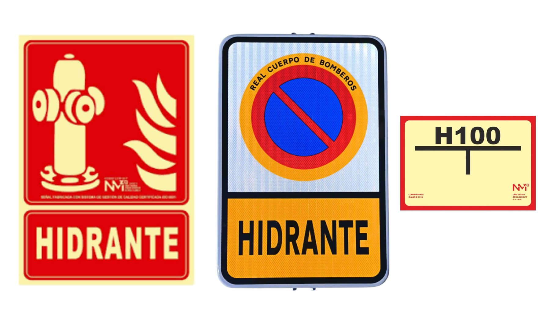 Diferentes señales de hidrante