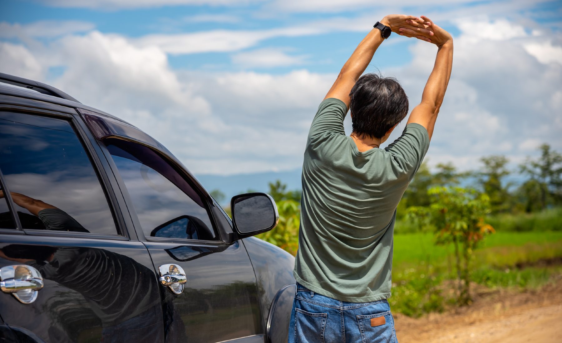 Estiramientos fuera coche
