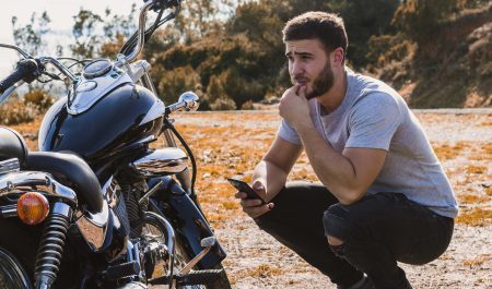 Moto averiada verano