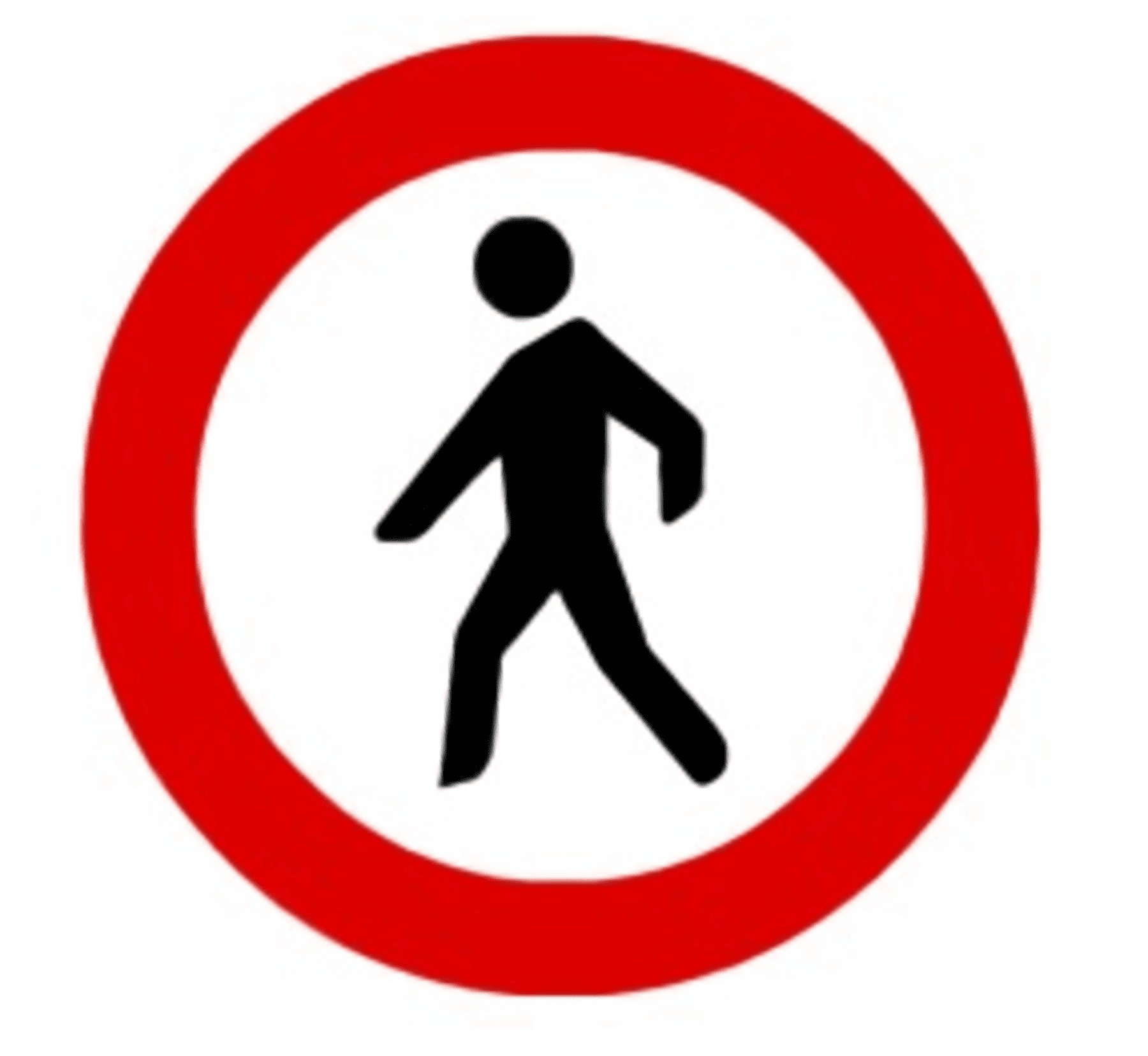 Señal de prohibido el paso a los peatones.
