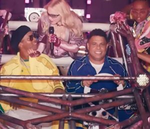 Ronaldo, Ronaldinho y Madonna en el show del Mundial de fútbol 2026.