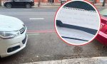 Me he encontrado estos dos coches aparcados así en el centro de Madrid y uno tenía un mensaje bastante especial: “Te dejaré una…”