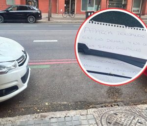 nota coche mal aparcado Madrid