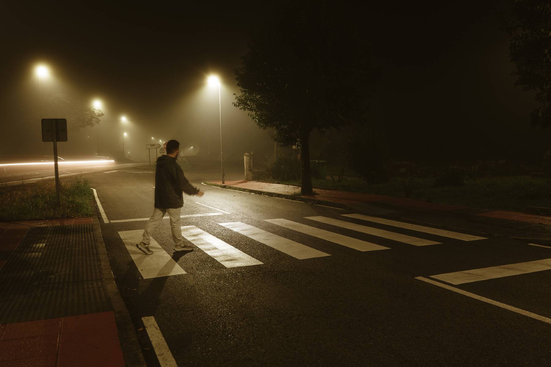 peaton noche carretera