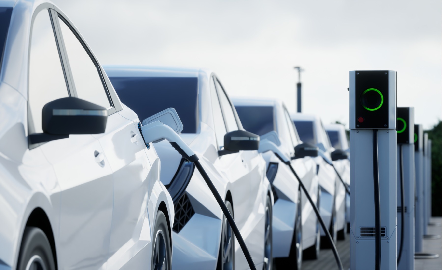 Coches eléctricos cargando
