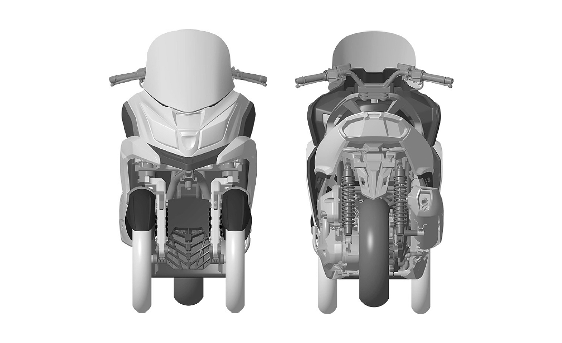 Patente nuevo escúter Kymco tres ruedas