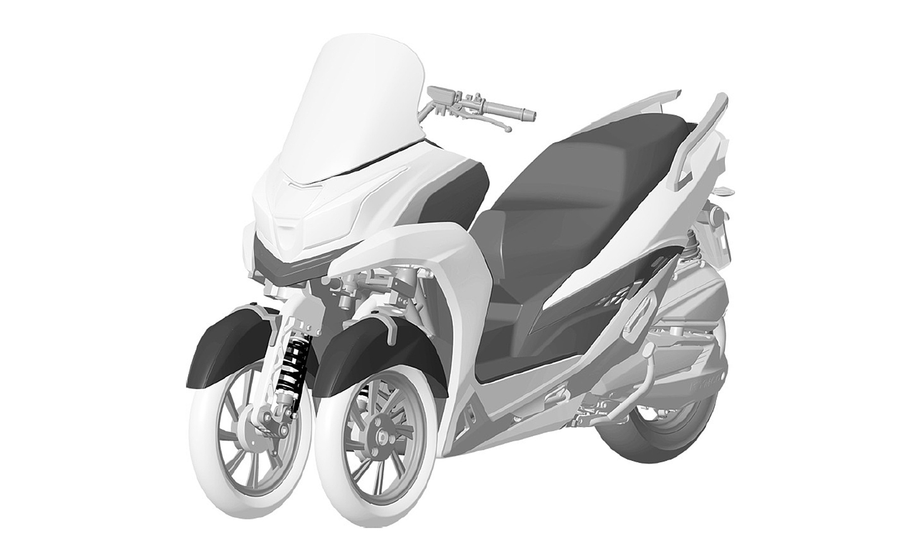 Patente nuevo escúter Kymco tres ruedas