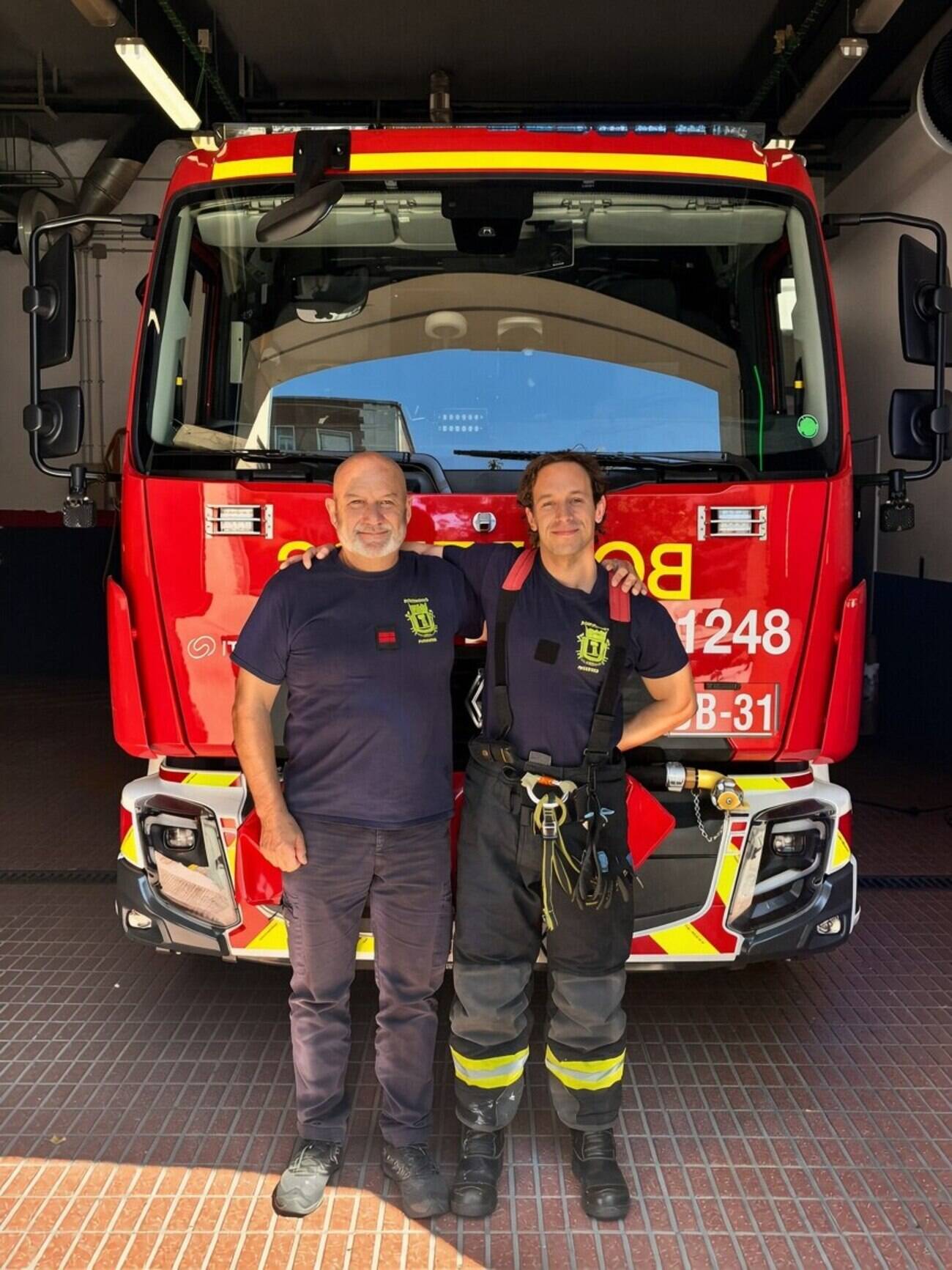 dos conductores bomberos de Madrid