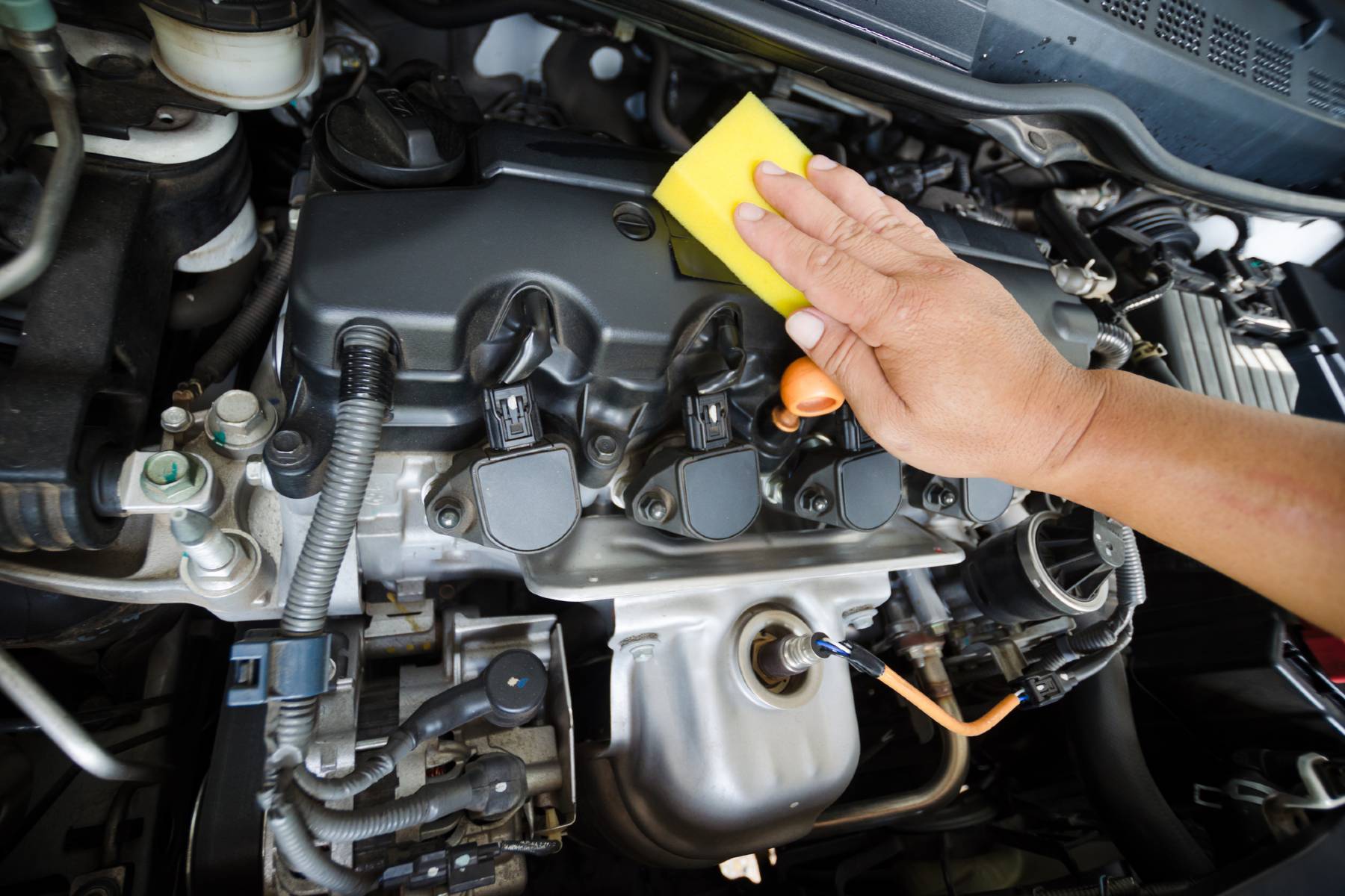 limpiar motor del coche