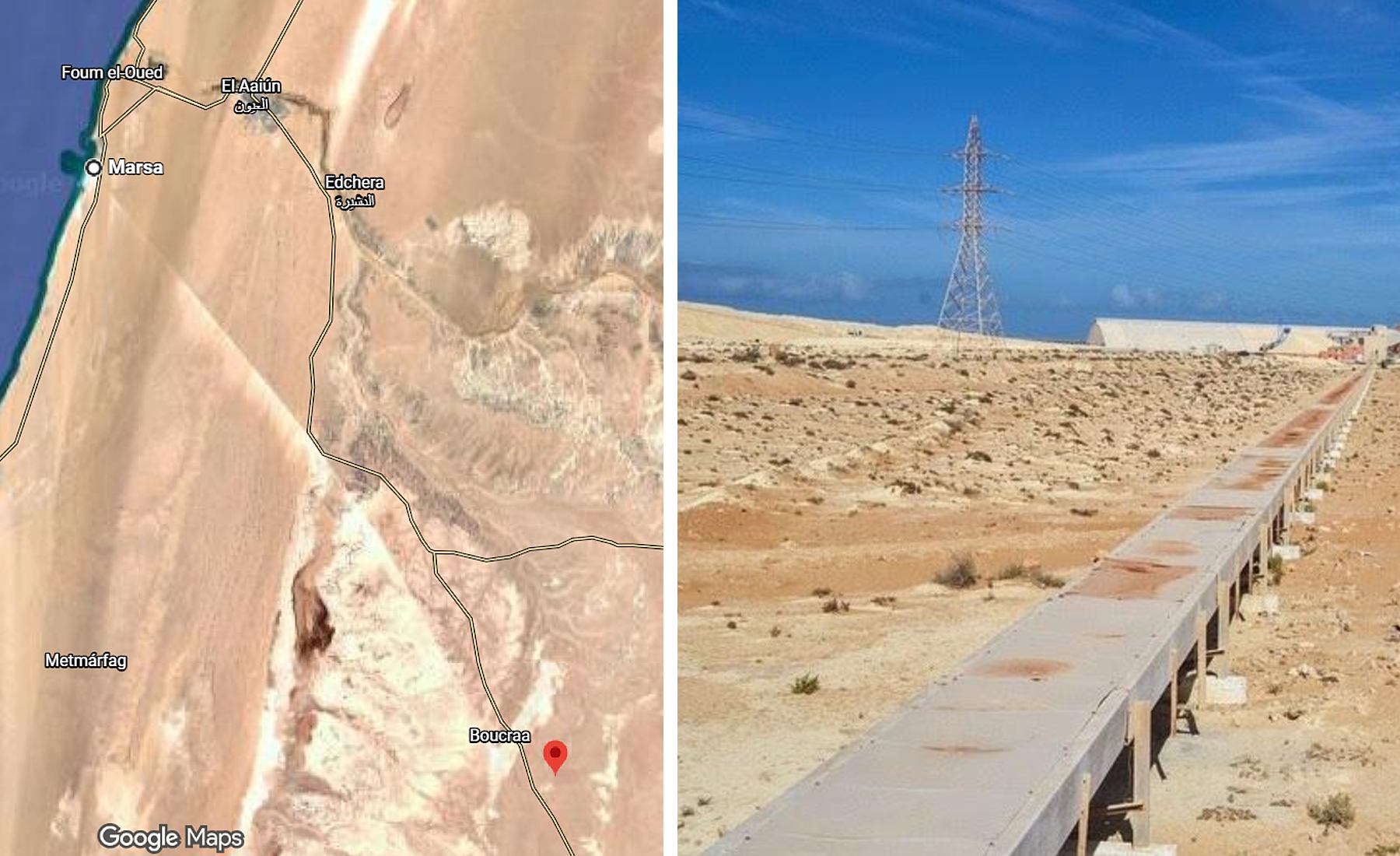 Cinta transportadora de fosfatos Sahara Occidental