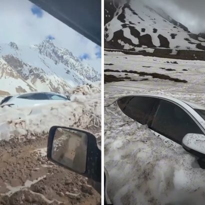 La naturaleza 'tragó' su coche: la impactante imagen de un vehículo que parece parte del paisaje y pasa casi desapercibido en medio de la nieve