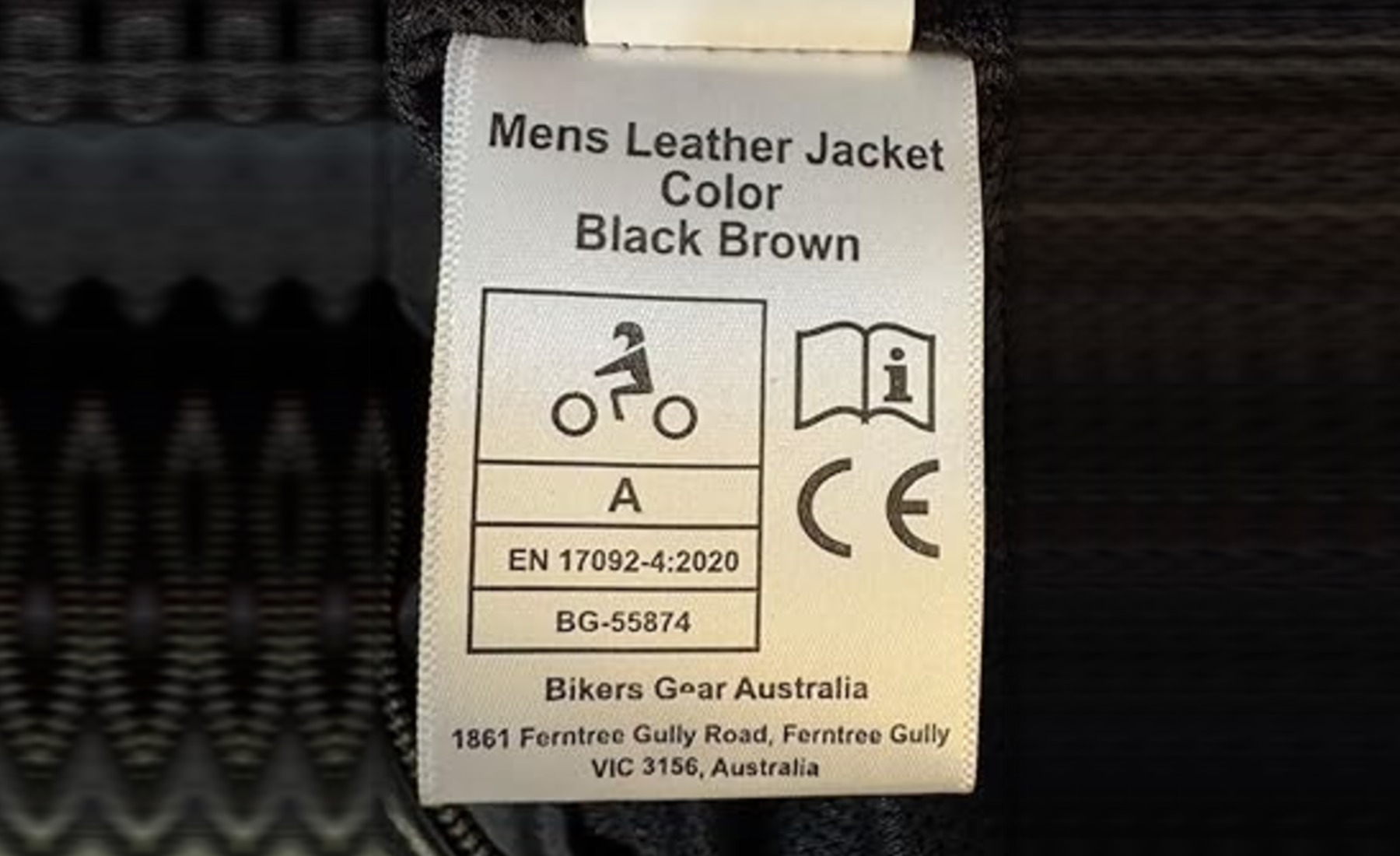 Etiqueta homologación ropa moto